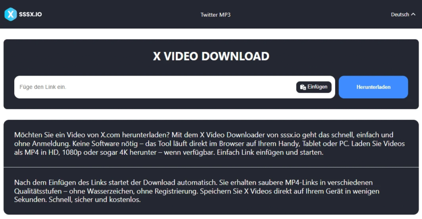 Videos von X (Twitter) einfach herunterladen mit SSSX.io